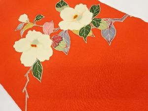 塩瀬手描き友禅椿模様名古屋帯